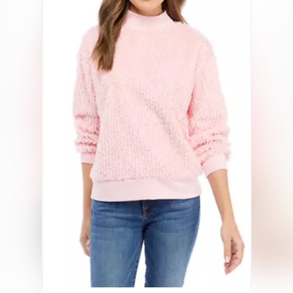 Crown & Ivy women's sweater pink Pinklolly Follow UR Heart size M